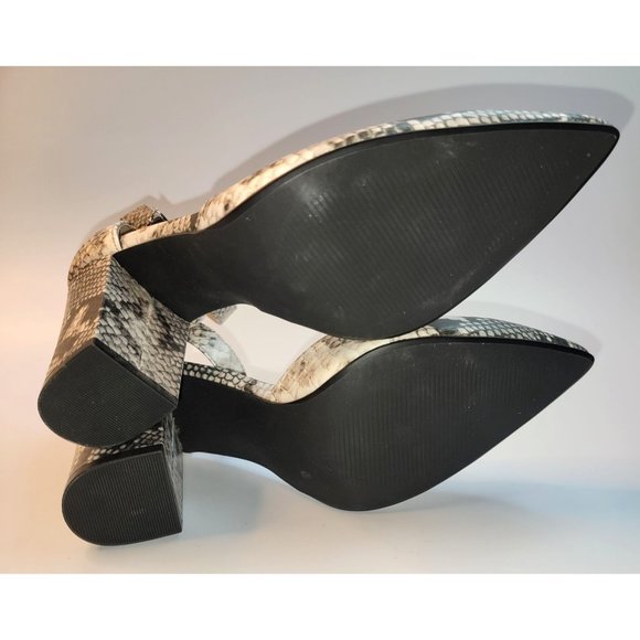Abound Stella Block Heel Pump  Ankle Strap Snakeskin Pattern Size 8.5M - Picture 5 of 8